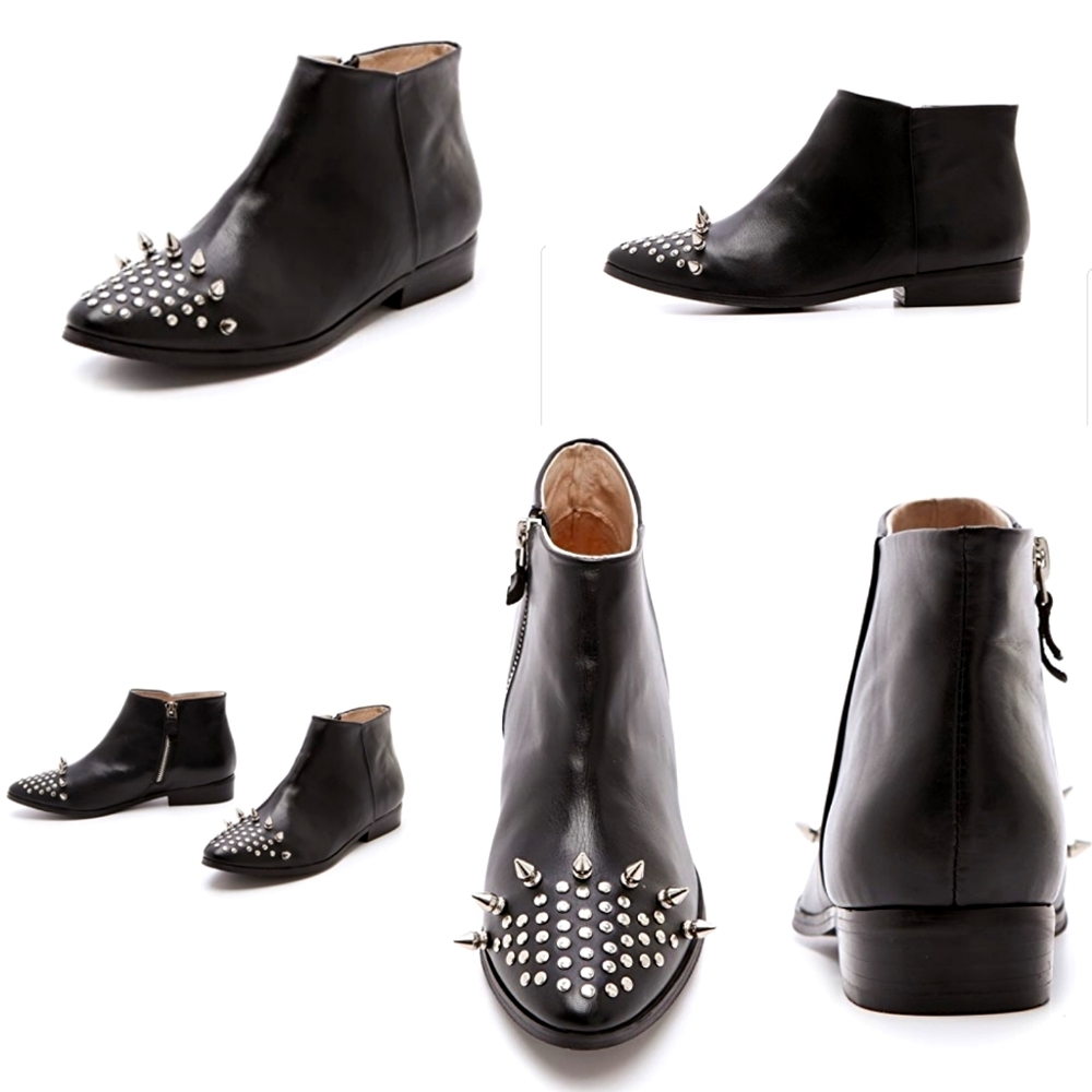 $313 New Messeca NY spikes&studded leather bootie